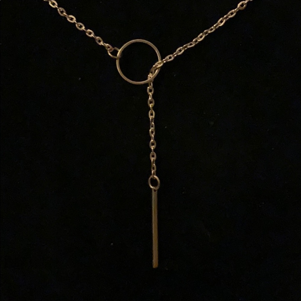 Circle and bar lariat necklace NWOT VACATION HOLD